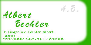 albert bechler business card